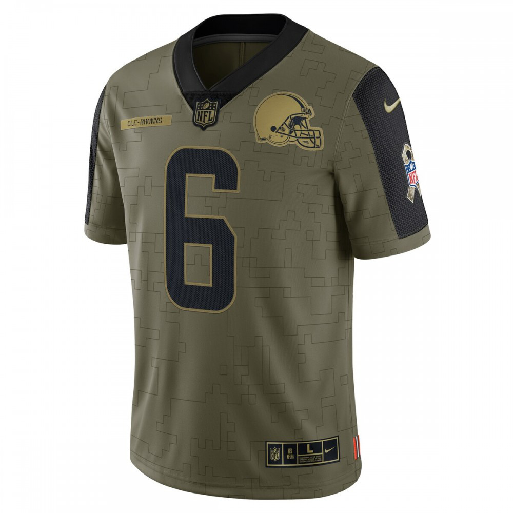 Baker Mayfield Cleveland Browns Nike 2021 Salute To Service Limited Player Jersey - Olive-GridironStore
